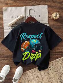 3pcs Tween Boy Set - Printed T-Shirt, Soft And Comfortable Fabric, Suitable For Boys Outdoor Sports, Daily Wear, Street Style, Campus Style, Fashionable Casual Top For Boys In Spring And Summer - Dark Grey - View 3