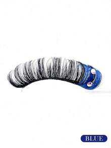 Colored Lashes,White Pink Red Blue Lashes,1pair 20mm Faux Mink Fluffy Colorful False Eyelashes,Colored Bejeweled Eyelashes Beauty Makeup Strip Lashes,Lashes,Eyelashes,Lashes - D9x-22c藍色 - 查看 7