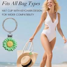 New Cute Heart-Shaped Leaf Silicone Hat Clip, Hat Leash, Portable Bag Accessory Hook,Beach,Travel - Chrysanthemum Hat Clip - View 12