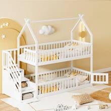 Kids Bed Frames, Headboards & Footboards - White + Solid Wood + 90cm*200cm-1 - View 3