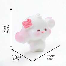 6 piezas Lindas figuritas de conejo de orejas largas con canasta de flores de primavera, accesorios de decoración miniatura para casa de muñecas DIY, decoración interior de automóvil - conejo de orejas largas - Ver 6