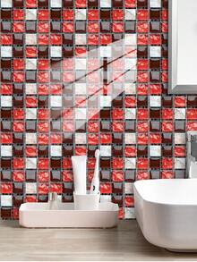 OUTANA Giấy dán tường và decal dán tường dạng mosaic phẳng, tự dính, làm từ nhựa PVC vinyl, dễ dán, có thể tháo rời, keo dán sẵn, có các kích thước 10*10/15*15/20*20/30*30cm, lý tưởng cho nhà bếp, phòng tắm, bếp nấu, tường bếp, tủ, phòng ngủ, phòng khách và nhiều không gian khác. - Nhiều kiểu dáng - Xem 7