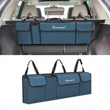 Organizador y almacenamiento de maletero de coche organizador colgante de asiento trasero para SUV camión MPV impermeable bolsa de almacenamiento plegable con 4 bolsillos accesorios de coche - Azul - Ver 2
