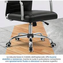 Office Chair White Desk Ergonomic Faux Leather High Back Reclining Rocking 360 Swivel Wheels °   Adjustable Height, Load Capacity 136 KG - 黑色的 - 查看 7
