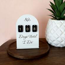 1pc "Our Wedding Countdown" Decoration, Wedding Decor, Bridal Gift, Wedding Planning Countdown - Style 1 - View 4