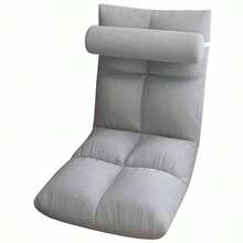 Denash Sofá Plegable para el Suelo Tumbona con 5 Posiciones Ajustables Respaldo puf Suave y Esponjoso sofá Cama para el Suelo para el hogar la Sala de Estar y el Dormitorio Gris - Gris - Ver 5