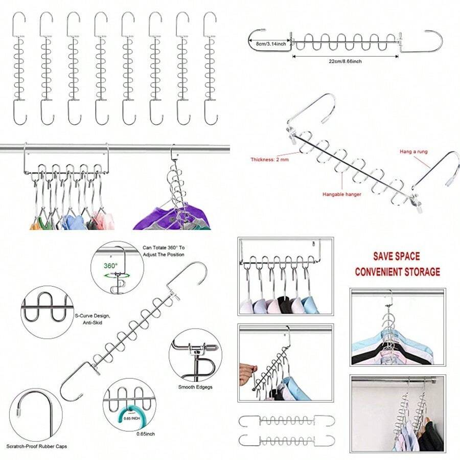WADY Perchas Ahorro de Espacio Ropa Ganchos para Bebe Colgador Niños Mágicas Metal Magicas Ahorrar Multiple Ahorra Organizador Guardarropa Organizadores en Cascada Multifuncionales Plata - Pago - Ver 1