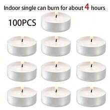 Nến sáp parafin tròn 10/50/100 miếng, Thời gian cháy 2 giờ (giây), 4 giờ (chiều dài), Thiết kế lãng mạn, Không khói, Không nhỏ giọt, Thích hợp để trang trí nhà cửa, Tiệc tùng, Trang trí lãng mạn, Hồ bơi, Spa, Đám cưới - Nhiều màu - Xem 17