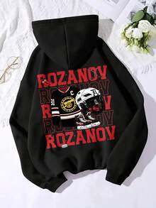 Set Of Elegant Women, Hoodie, Sets For, Sweatshirts Woman Rozanov Jersey Helmet Skates Name Graphic T Shirts Vintage T Shirts Streetwear Women's Sets, Tracksuits For Women, Tops For Women, Women's Summer Sets - màu đen - Xem 3