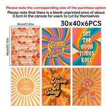 1/6 pezzi Set di opere d'arte murali in tela con slogan vintage, cartellone con vibrazioni positive hippie anni '70, decorazione murale incorniciata/non incorniciata, decorazione per la casa in stile bohémien con girasoli e funghi, adatta per soggiorno, camera da letto, ufficio, camera da letto, cucina, bagno, bar, decorazione di stanza estetica, pittura artistica su tela vintage colorata e stampata, decorazione per la casa - multicolore - Visualizzare 44