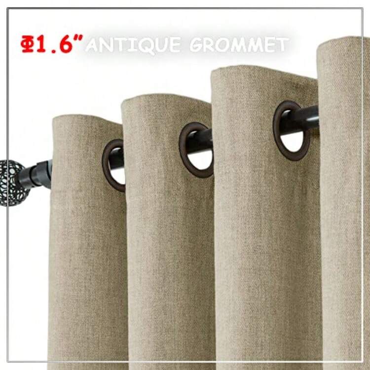 GRALI Cortinas para Ventanas Beige Zigzag Cortinas de Doble Vista Tela 70% Black out and Suave al Tacto Cortina con Ojales Superior 254 x 274 cm 1 Panel - Beige - Añade 6