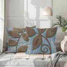 2pcs Minimalist Leaf Pattern Printed Pillow Covers, Suitable For Various Room Types, Decorative Cushion Covers For Bedroom, Holiday, Party, (No Pillow Insert), (No Embroidery), (Multiple Sizes), (Single-Sided Print) - Multicolor - View 9