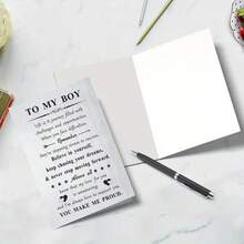 1 Thiệp chúc mừng sinh nhật ý nghĩa kèm phong bì - Với thông điệp đầy cảm hứng "Gửi con trai yêu quý của bố mẹ". Hoàn hảo cho các dịp lễ kỷ niệm, sum họp gia đình và thể hiện tình yêu thương. Giấy chất lượng cao. | Thiệp chúc mừng sinh nhật | Thông điệp ý nghĩa | Giấy cao cấp | Quà tặng sinh nhật - 1PC - Xem 4