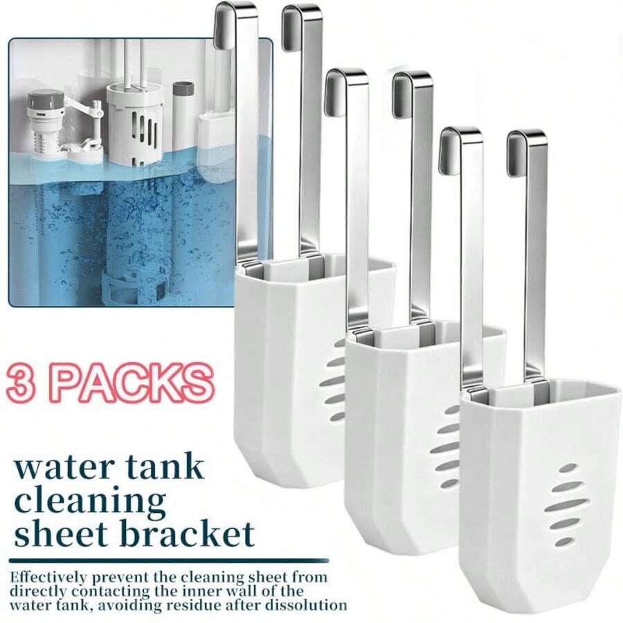1/3 Toilet Cleaner Solid Dispenser Holder Set - Made Of Plastic With Modern Design, No Power Needed, Extends Cleaning Duration - Multicolor - View 1