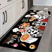 1/2/3pcs Chef Kitchen Rugs, Farmhouse Style Decorative Kitchen Floor Flannel Mats, Flannel Welcome Doormat, Absorbent Runner Flannel Mat, Home Vintage Kitchen Decor Chef Black 15. 75"X23. 62"/19. 69"X31. 5"/17. 72"X47. 24" Machine Washable, Suitable For Sink Area - Multicolor - View 10