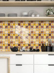 OUTANA Vinyl PVC Self-Adhesive Flat Mosaic Pattern Tile Stickers & Furniture Decals, 10 Pcs/Set, Tool-Free, Pre-Applied Adhesive, Easy To Install, Removable, Ideal For Kitchen, Bathroom, Stove, Backsplash, Cabinets, Home Renovation - Multiple Styles - View 8