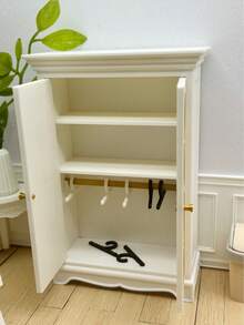 1:12 Scale Miniature Wardrobe, Double Door Closet, Realistic Wardrobe Model, Openable Closet Model, Miniature Hangers, Mini Home Decor, Micro Scene Photography Props, Tiny Furniture Model - Wardrobe Ornaments - View 7