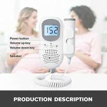 DOP ES Fetal Heart Monitor Doppler, Extra Large Display With Ultrasound Gel And Travel Pouch, Rechargeable Portable Heart Rate Detector - DOP ES - View 2