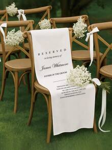 Personalized Memorial Wedding Chair Sign, Loved Ones Reserved Banner, Wedding Aisle Decor, Memorial Wedding Chair Hanging Cloth, Reserved Seating, Memorial Gift, Rustic Style Decor, Thoughtful Gift, Celebration Of Life - Multicolor - View 10