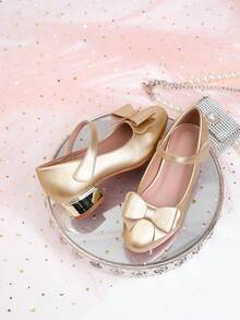 Beautiful & Fashionable Bow Tie Girl Outdoor Casual Summer Shoes - Gold - View 4
