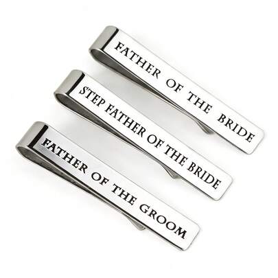 1pc Stainless Steel Minimalist Tie Clip, Laser Engraved Gift - Wedding Tie Clip For Groomsmen, Provided By Bride, Stainless Steel Tie Clip