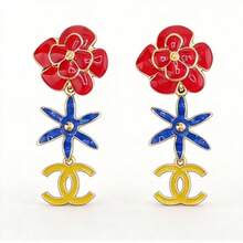 Chanel Floral Earrings, Fashion Stud Earrings - CHEN112 - 查看 1