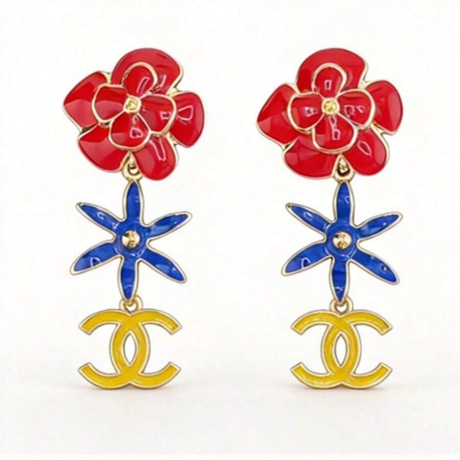 Chanel Floral Earrings, Fashion Stud Earrings - CHEN112 - 查看 1
