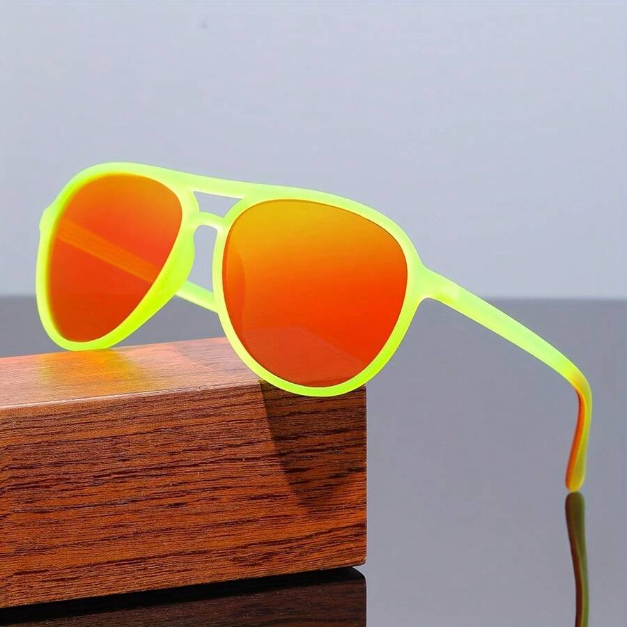 [Classic Candy Colors]Colorful Polarized Glasses, Matte Frame| Wide Brim Design, Suitable For Driving And Everyday Wear. - Green - View 1