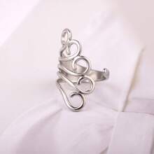 1 Set de Anillos Versátiles de Acero Inoxidable, Adecuados para Uso Diario para Mujeres - Plateado - Ver 7