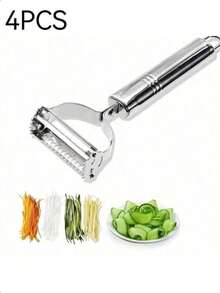 1pc Stainless Steel Vegetable Peeler - Multi-Function Fruit And Potato Grater, For Dining And Relaxation, Manual Non-Electric Kitchen Tool, For Restaurants - Silver - View 10