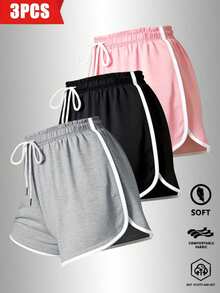 Bộ 3 quần short thể thao ngoài trời thời trang dành cho nữ, nhẹ và thoải mái, phù hợp cho tập thể dục, thể thao ngoài trời, yoga, đồ dùng cần thiết cho mùa tựu trường, món quà hoàn hảo cho bạn gái. - Nhiều màu - Xem 2