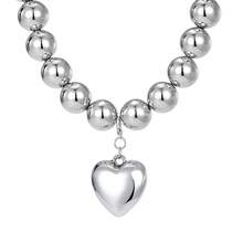 1 chiếc mặt dây chuyền hình trái tim đính ngọc trai giả, kiểu dáng thời trang Âu Mỹ, sản phẩm bán chạy, thiết kế tối giản thanh lịch, phù hợp để đeo hàng ngày. - Bạc - Xem 5