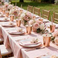 100pcs Rose Gold Striped Paper Straws, Wedding, Birthday, Holiday Celebration Party Supplies - Rose Gold Stripes - View 2