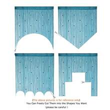 YaoYue Cortina de puerta con cuentas para sala de estar hogar decoración de habitación juvenil verde azulado 2 100 x 280 cm - Azul verdoso - Ver 5