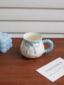 1pc 220ml Ceramic Cup With A Bow Design; Small-Capacity Coffee Cup With A Bow-Shaped Handle; Ideal For Af On Tea And Black Tea; Suitable For Use As An Espresso Cup In Restaurants And Cafes; Makes An Exquisite Gift - Multicolor - View 15