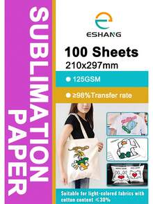 100 Sheets 125gsm Sublimation Transfer Paper, Suitable For Inkjet Printers, Applicable To Various Coated Surfaces, DIY Projects, T-Shirts, Phone Cases, Mugs, Etc. - 125GSM - View 1