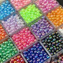 1050pcs 25 Colors 6mm AB Round Acrylic Beads Set, For Jewelry Making, DIY Handmade Bracelets, Necklaces, Phone Chains, Craft Materials, Beading And Jewelry Making Accessories - 25 Colors - View 3