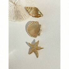 Shell Starfish Conch Hair Clips, Ocean Holiday Style Hair Accessories, Side Clip Forehead Bangs Clip, Flat Claw Clip, Hair Slide, Hair Claws, School Stuff - Nhiều màu - Xem 2