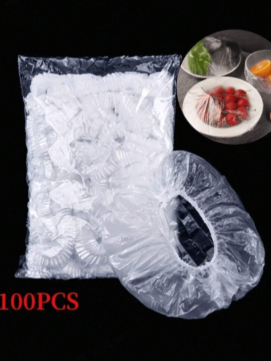 200 miếng màng bọc thực phẩm dùng một lần, có thiết kế co giãn và tự dán, thích hợp để bọc bát đĩa giúp bảo quản thực phẩm, sử dụng trong gia đình.