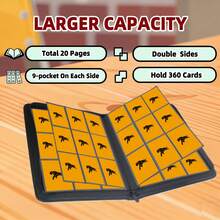 9-Pocket Trading Card Binder Holds 360 Cards, Double Side-Loading, Sturdy Collection Album With 100 Card Sleeves For Sports & TCG Cards - Multicolor - View 3
