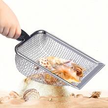 1/2Pcs Stainless Steel Beach Sand Shovel With Mesh Sieve Design, Multi-Functional Sand Scoop Filter Tool For Shell Collecting, Shark Teeth Filtering & Sand Sifting, Sturdy Outdoor Beach Digging Tool For Kids & Adults, Perfect For Beach Trips, Sand Play Activities, Summer Party Favors & Small Holiday Gift Giving - Multicolor - View 1