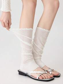 1 đôi tất cổ chân bằng lưới nhẹ, kiểu dáng ballerina, thoáng khí và thon gọn, hở ngón, giữ ấm chân cho mùa xuân/hè. - Nhiều màu - Xem 1