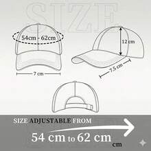 1pcs VonDutch Printed Baseball Cap, Classic Casual Retro Y2K Unisex Baseball Cap, Adjustable Size, Lightweight And Sun Protection, Suitable For Outdoor Sports, Daily Wear, Parties, And - màu đen - Xem 7