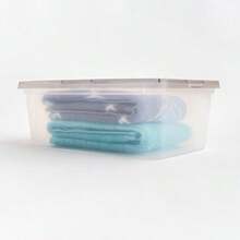 IRIS USA Bin de Almacenamiento Clara/Gris Libre de BPA Apilable con Tapa Paquete de 10 para Organizar Zapatos/Estantes de Armario Herramientas de Aula Almacenamiento de Juegos Clara/Gris - Transparente/Juegos - Ver 7