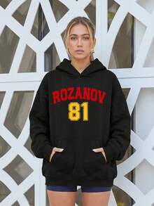 Set Of Elegant Women, Hoodie, Sets For, Sweatshirts Woman Rozanov Jersey Helmet Skates Name Graphic T Shirts Vintage T Shirts Streetwear Women's Sets, Tracksuits For Women, Tops For Women, Women's Summer Sets - màu đen - Xem 2