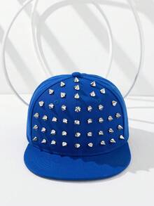 1pc New Rivet Design Fashion Versatile Baseball Cap, Sparkling Fabric Rhinestone Decor, Party Wear,Summer,Beach,Hat - Multicolor - View 2