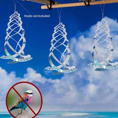 Bộ 3 chiếc vòng phản quang chống chim - Thiết bị phản quang treo để xua đuổi chim bồ câu, ngỗng khỏi nhà cửa, vườn tược, ao hồ. Sản phẩm trang trí phản quang cho các dịp lễ, tiệc sinh nhật, nhà cửa.