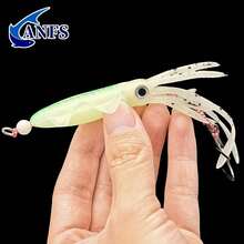 ANFS 2件裝柔軟逼真烏賊路亞，適用於鹹水與淡水釣魚，釣魚愛好者的完美禮物 - 彩色 - 查看 8