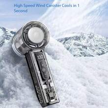 1pc Unisex Mini Handheld USB Turbo Fan, Rounded Body, Icy Cool Touch, High Capacity Battery, Fashionable Colors, Adjustable 100-Level Wind Speed, Super Quiet, Portable For Outdoor, Camping, Travel, Beach, Office, School, Party, Daily Use,Summer,Holiday - Multicolor - View 2