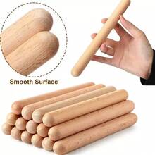 1/2/4/8 Pairs Of Classical Wooden Percussion Instruments, 8-Inch Rhythm Natural Hardwood Sticks, Musical Instruments, Musical Instruments, Otamatone, Silicone Finger Sleeves, Clapper Sticks - Multicolor - View 8